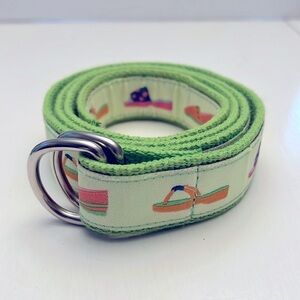 Douglas Paquette canvas belt with funky shoes and sandals size Large